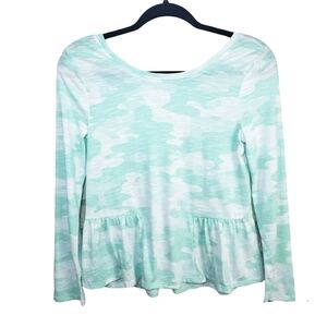 SO Long Sleeve Camo Print Top Size L 10/12